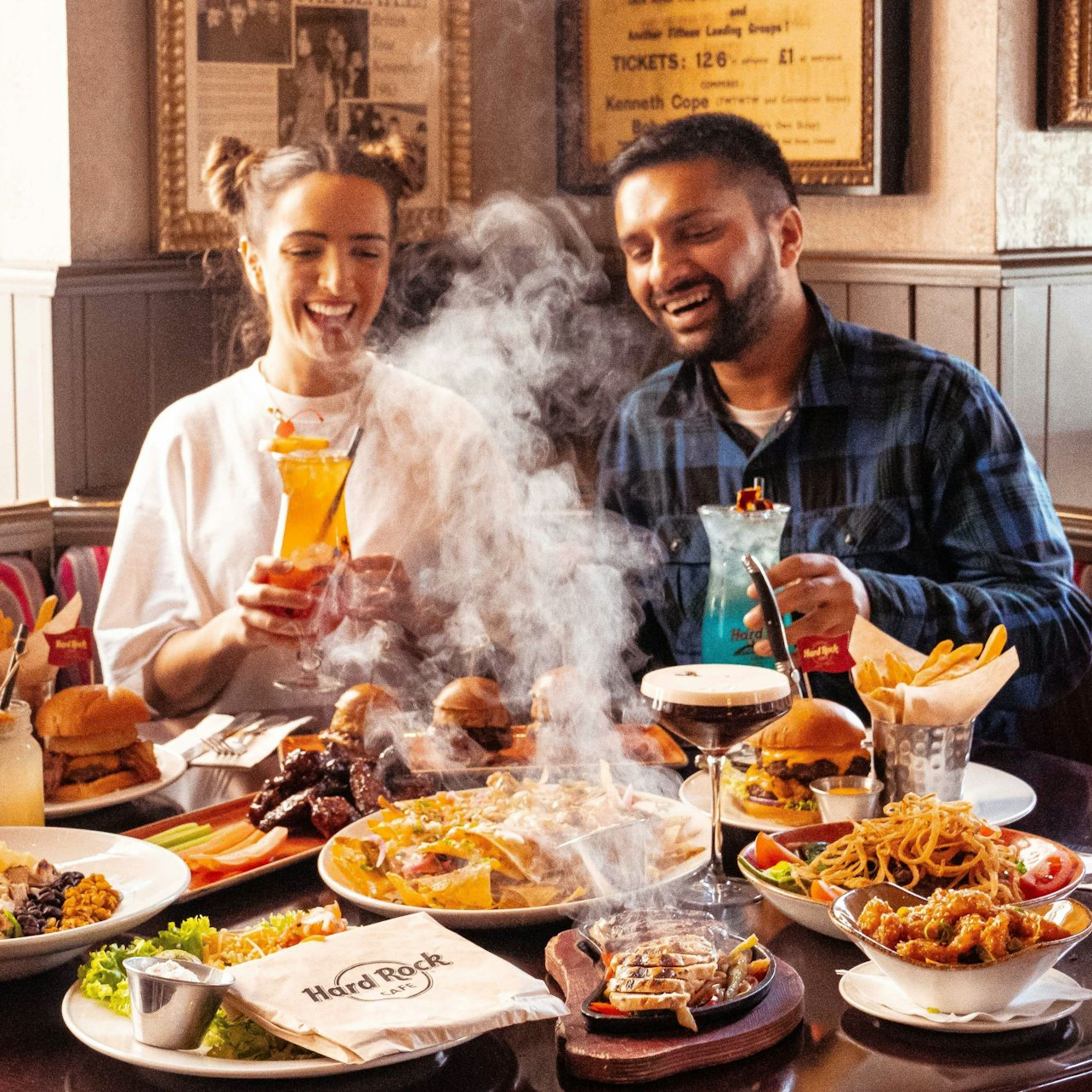 Savor delicious burgers and classic American cuisine while surrounded by iconic music memorabilia perfect for food lovers and music enthusiasts alike at Hard Rock Cafe Orlando.